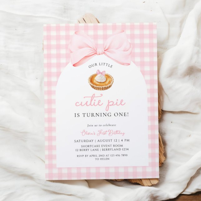 Convites Pequeno Cutie Pie Coquette Primeiro Aniversário (Criador carregado)