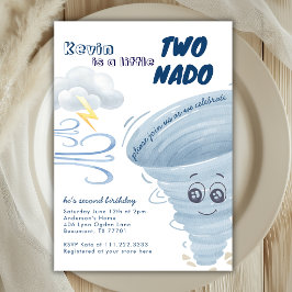 Convites Pequeno Dois Nado Fofo Tornado 2º Aniversário Meni