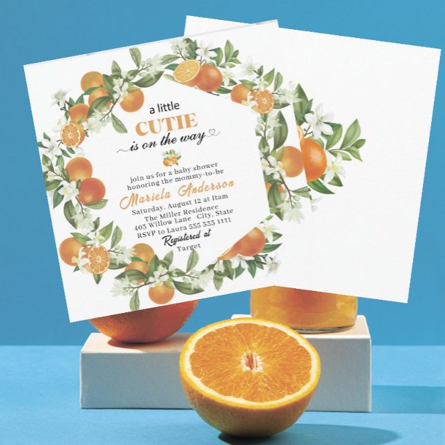 Convites Pequeno e elegante Citrus Orange WaterInvitation (Criador carregado)