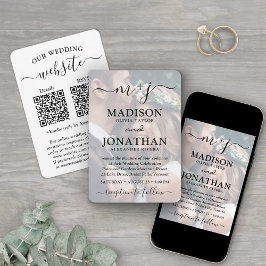 Convites Pequeno e Estiloso QR Code de Foto de Casamento Tu