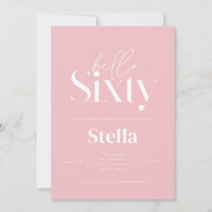 Convites Pequeno e simples aniversário de 60 anos preto e b