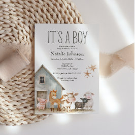 Convites Pequeno Fazenda Chá de fraldas de Crianças