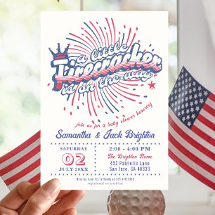 Convites Pequeno Firecracker, Chá de fraldas 4 de julho nos