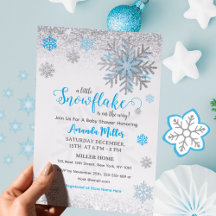 Pequeno Floco de Neve Azul Prateado Chuveiro de Be