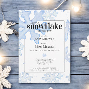 Convites Pequeno Floco de Neve Chá de fraldas de Aquarela
