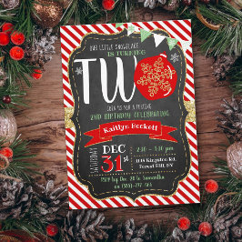 Convites Pequeno Floco de Neve Turning 2! Segundo aniversár