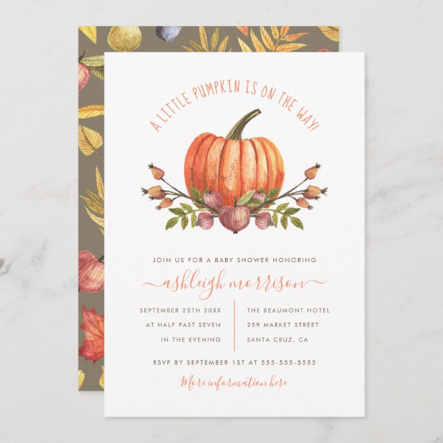 Convites Pequeno Gênero da Bomba Chá de fraldas Neutro (Frente/Verso)