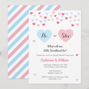 Convites Pequeno Gênero doce Revele convite, Namorados