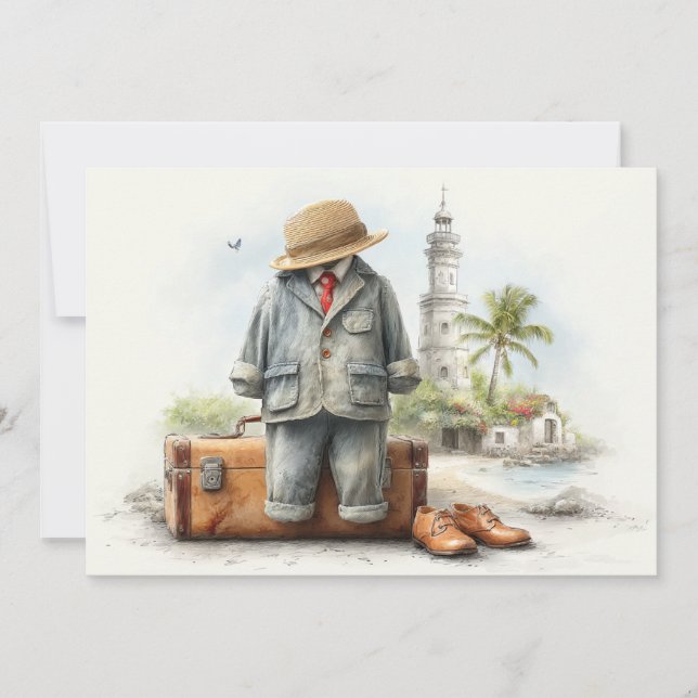 Convites Pequeno Globetrotter - Aventura de primeiro aniver (Frente)