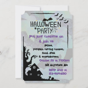 Convites Pequeno Halloween de Morcego