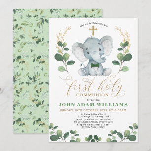Convites Pequeno Homem, Elefante Selvagem Primeira Comunhã