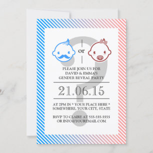 Convites Pequeno Homem ou Pequena Miss Gênero Revela