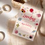 Convites Pequeno Inseto Chá de fraldas<br><div class="desc">Cartão de convite para chá de fraldas de menina bonita com ilustração de joias,  flores e estrelas. O texto diz "um inseto de amor está a caminho".</div>