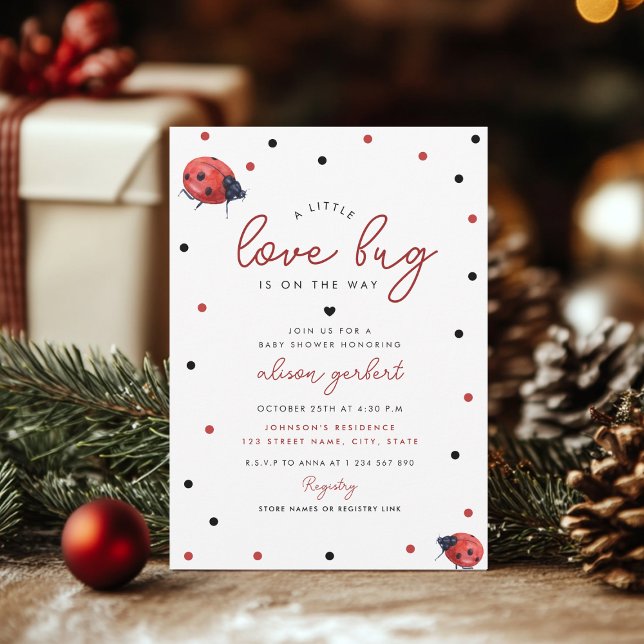 Convites Pequeno Inseto Ladybug Chá de fraldas (Criador carregado)