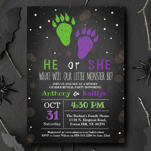 Convites Pequeno Monstro do Dia das Bruxas - Festa de Revel