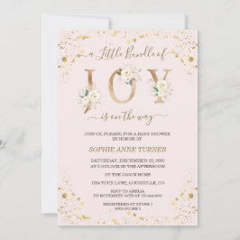 Convites Pequeno Pacote De Joy White Dourado Chá de fraldas