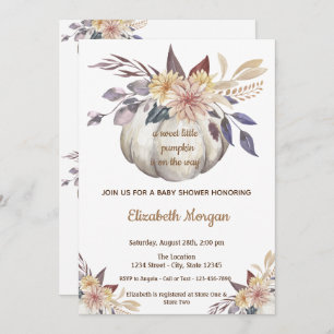 Convites Pequeno Pampkin, Chá de fraldas Flores