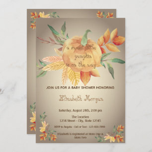 Convites Pequeno Pampkin, Folhas, Chá de fraldas de outono