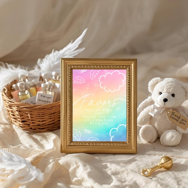 Convites Pequeno Pedacinho do Céu Arranjo de Cores Sinal de (
Little Piece of Heaven Rainbow Favors Table Sign)