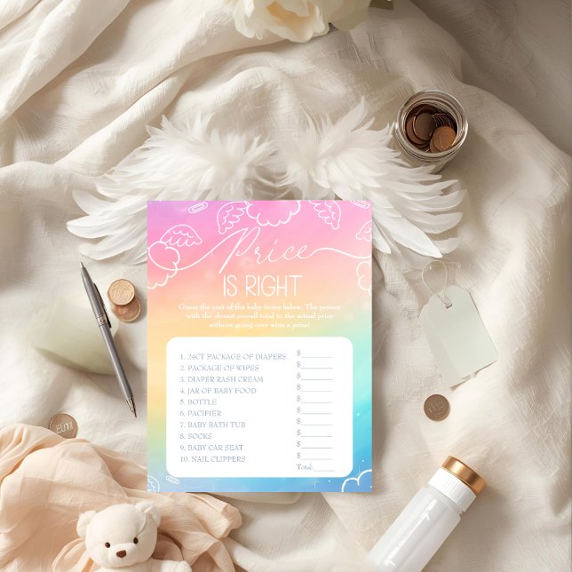 Convites Pequeno Pedaço do Céu Preço Certo Jogo  (Little Piece of Heaven Rainbow Price Right Game)