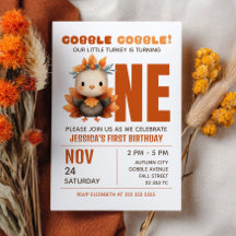 Pequeno Peru Gobble Dia de Ação de Graças 1º Anive