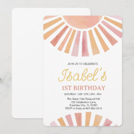 Convites Pequeno Primeiro aniversário à Luz do Sol, Nascime