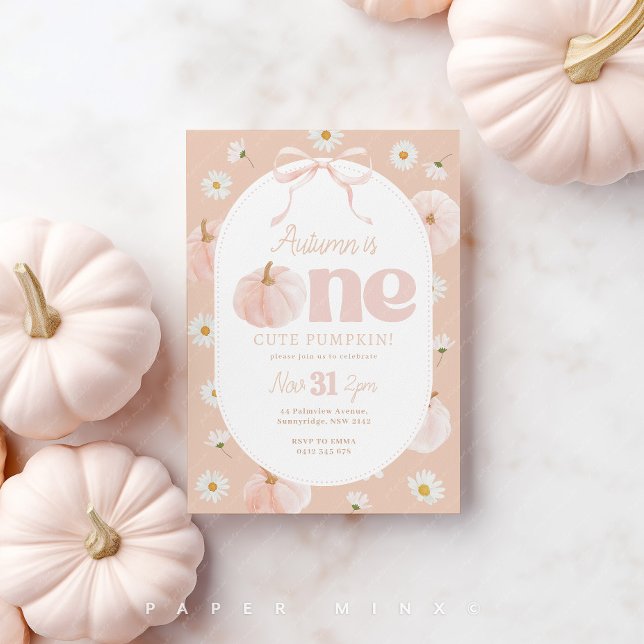 Convites Pequeno primeiro aniversario de Abóbora Daisie Arc (Criador carregado)