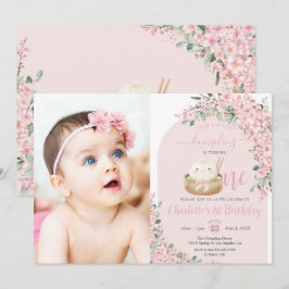 Convites Pequeno primeiro aniversario de Blossomas de Cerej