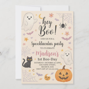 Convites Pequeno primeiro aniversario de Boo Convocação par