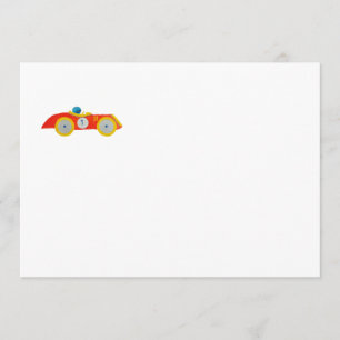 Convites Pequeno primeiro aniversario de Carro Vermelho