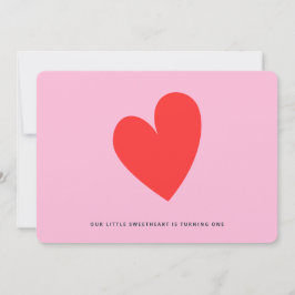 Convites Pequeno primeiro aniversario de Menina Minimalista