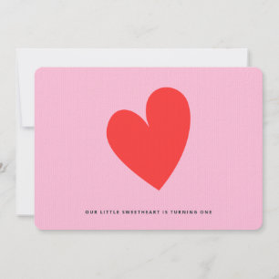 Convites Pequeno primeiro aniversario de Menina Minimalista