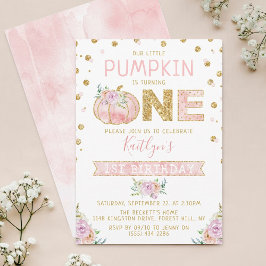 Convites Pequeno primeiro aniversario de Meninas de Abóbora