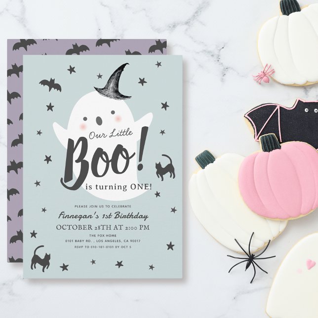 Convites Pequeno primeiro aniversario do Boo Ghost Hallowee (Criador carregado)