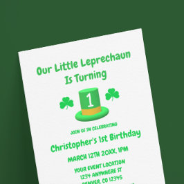 Convites Pequeno primeiro aniversario Leprechaun