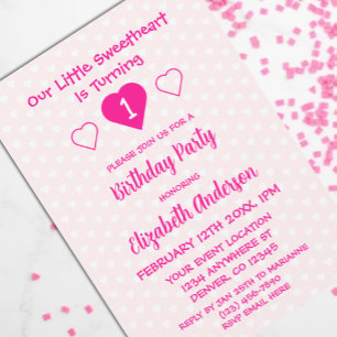 Convites Pequeno primeiro aniversario Swetheart