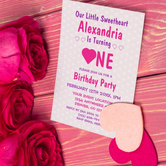 Convites Pequeno primeiro aniversario Swetheart (Criador carregado)
