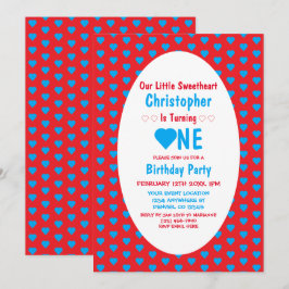 Convites Pequeno primeiro aniversario Swetheart