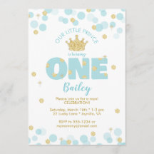 Pequeno Príncipe Primeiro Aniversário Azul Dourado