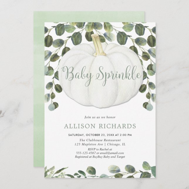 Convites Pequeno pulverizador de bebês neutro em relação ao (Frente/Verso)