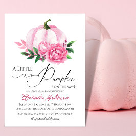 Convites Pequeno Pumpkin Blush Cor-de-Rosa Caiu Chá de fral