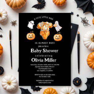 Convites Pequeno Pumpkin Boo - Chá de fraldas do Dia das Br