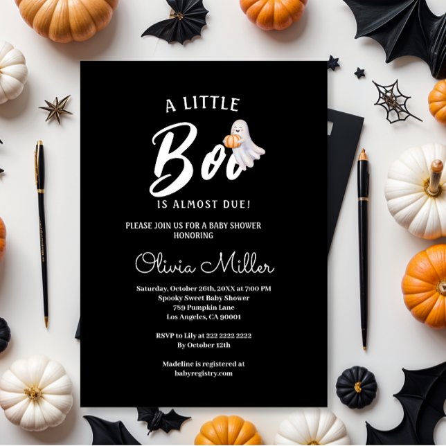 Convites Pequeno Pumpkin Boo – Chás de Bebê de Halloween  (Criador carregado)