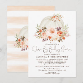 Convites Pequeno Pumpkin Cai Na Flor Por Chá de fraldas