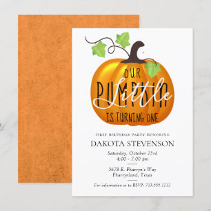 Convites Pequeno Pumpkin está virando um   Festa de aniver