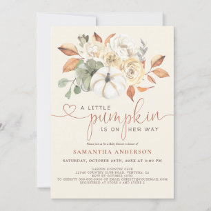 Convites Pequeno Pumpkin Floral Watercolor Chá