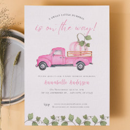 Convites Pequeno Pumpkin Pink Watercolor Chá de fraldas