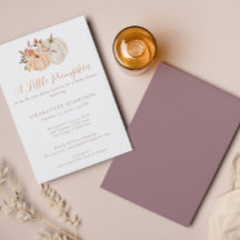 Pequeno Pumpkin Queda Aquarela Chá de fraldas Flor