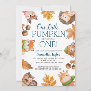 Convites Pequeno Pumpkin, Virando Um, primeiro aniversario