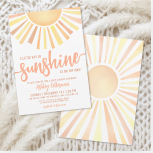 Convites Pequeno Raio De Sol Boho Chá De Bebê